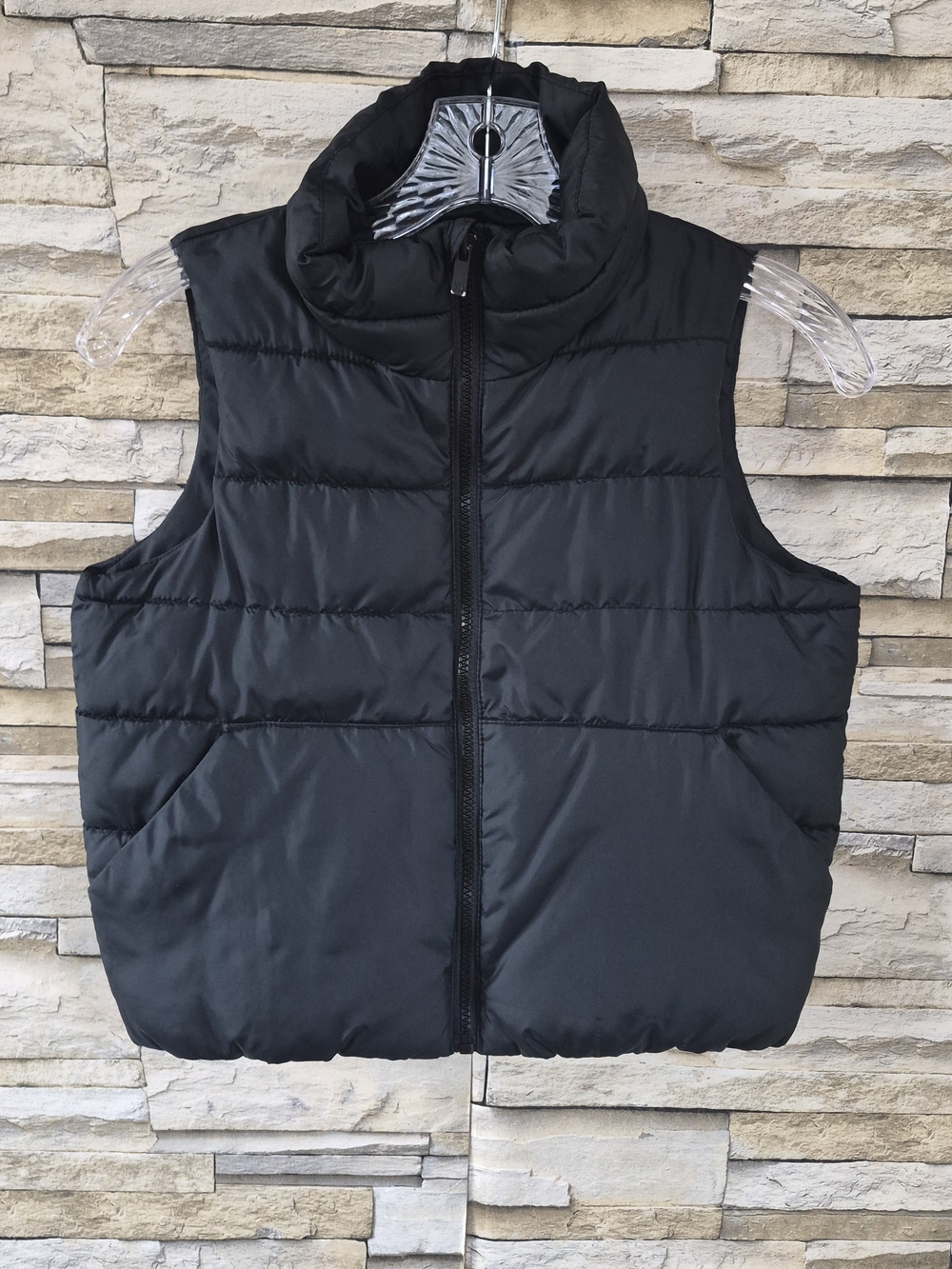 All in Motion Puffer Vest Women's Size Medium Black Cropped Activewear